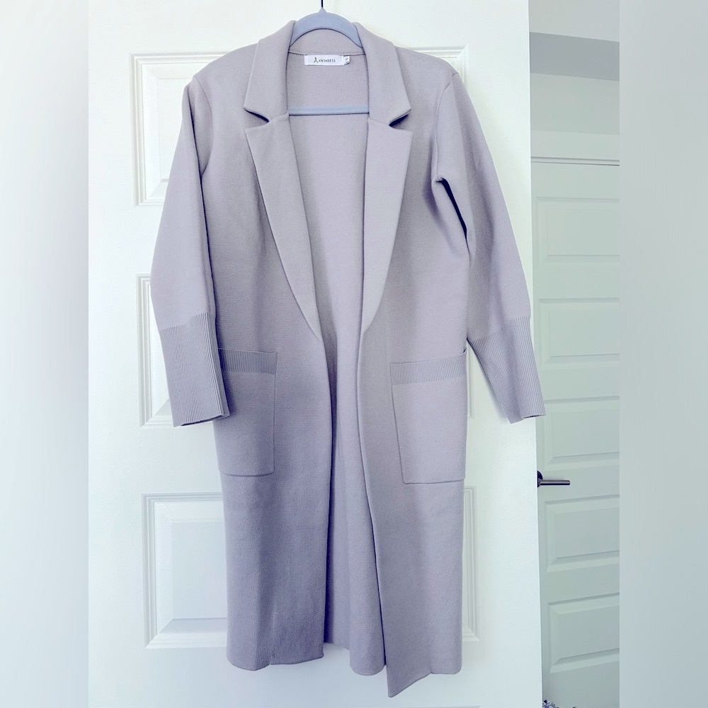 Grey Sweater Blazer (long) (Size S)
